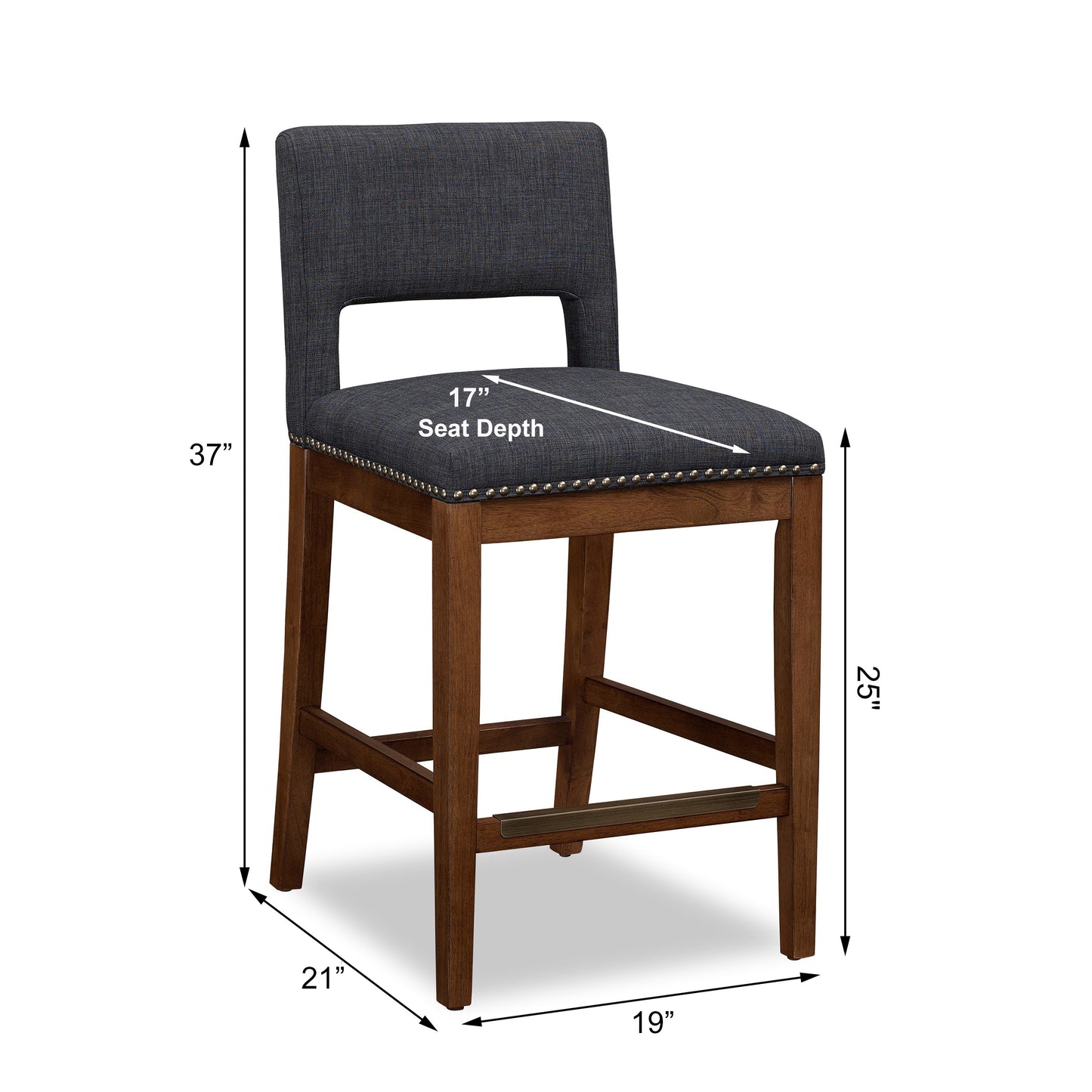 Rowell Grey Counter Stool