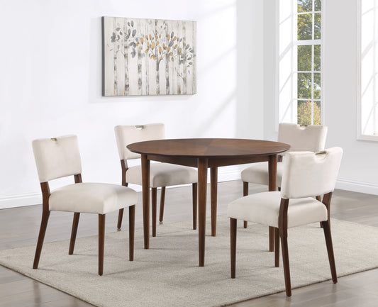 Bonito 5-Piece Round Dining Set in Walnut Finish