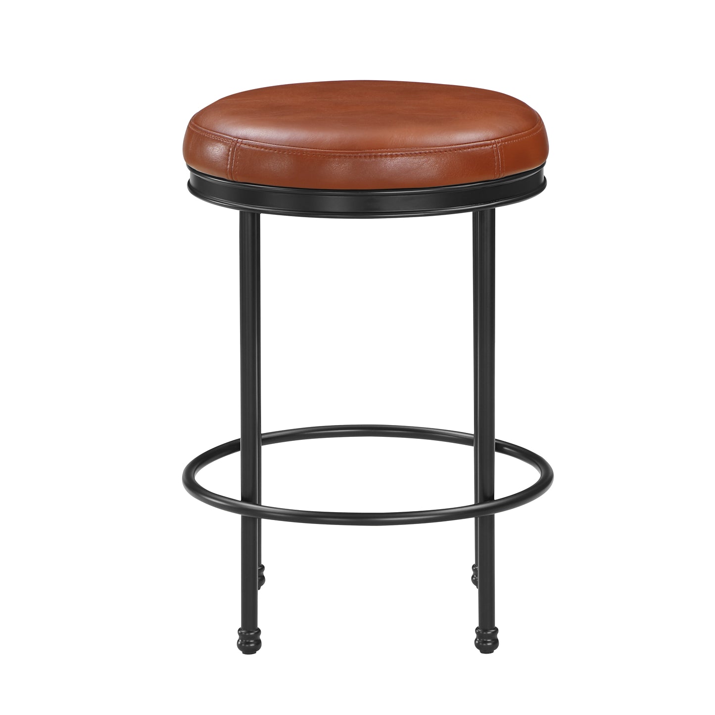 Montecarlo Caramel Faux Leather Backless Counter Height Stool