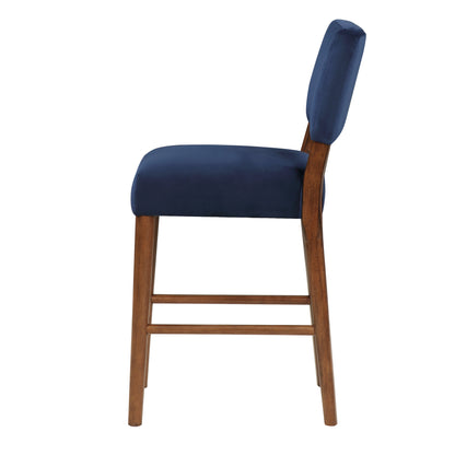 Bonito Navy Blue Velvet Counter Height Stool