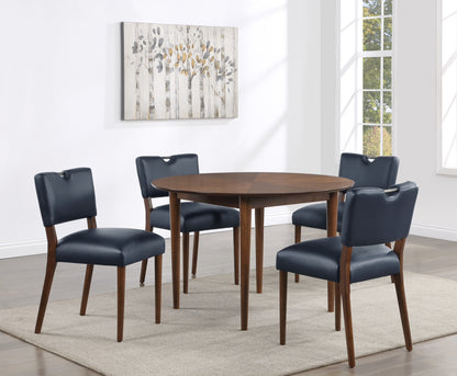 Bonito 5-Piece Round Dining Set in Walnut Finish