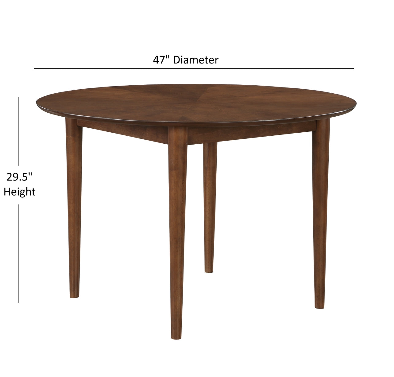 Bonito Walnut Finish Round Dining Table