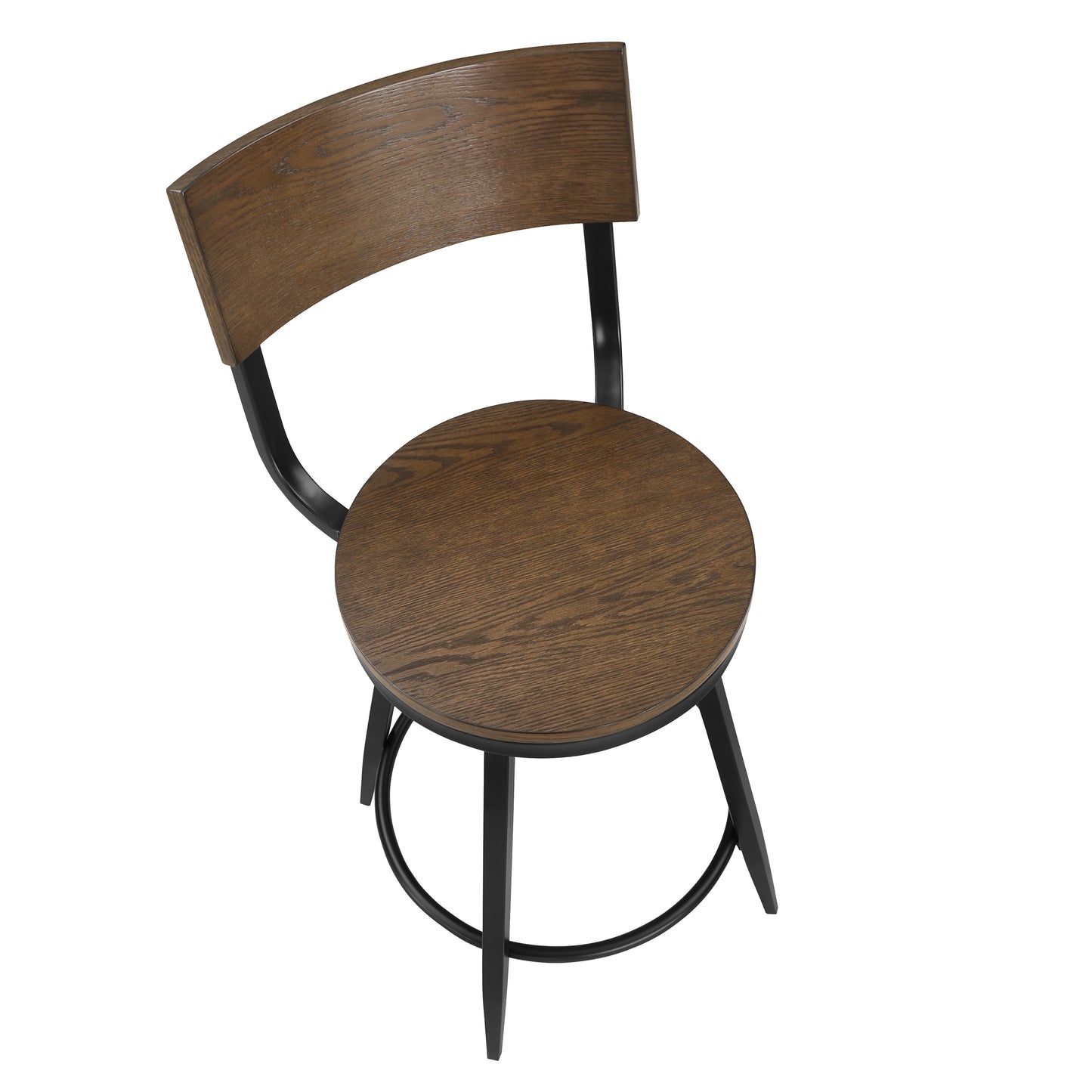 Dalia Brown Wood and Metal Swivel Stool