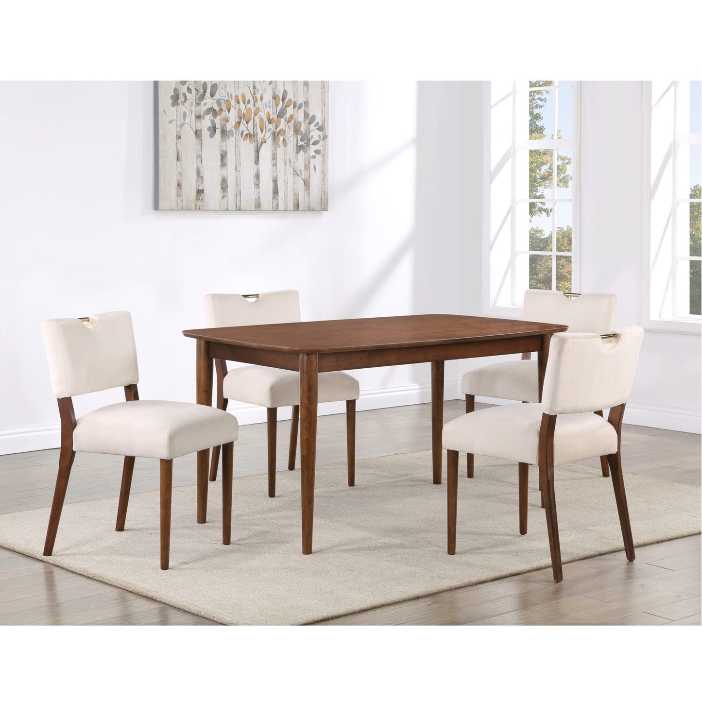 Bonito Rectangular Dining Set in Walnut Wood Finish