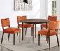 Bonito 5-Piece Round Dining Set in Walnut Finish