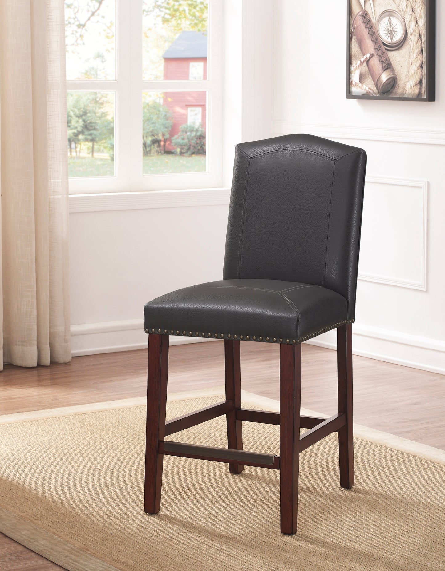 Carteret Gray Faux Leather Counter Stool