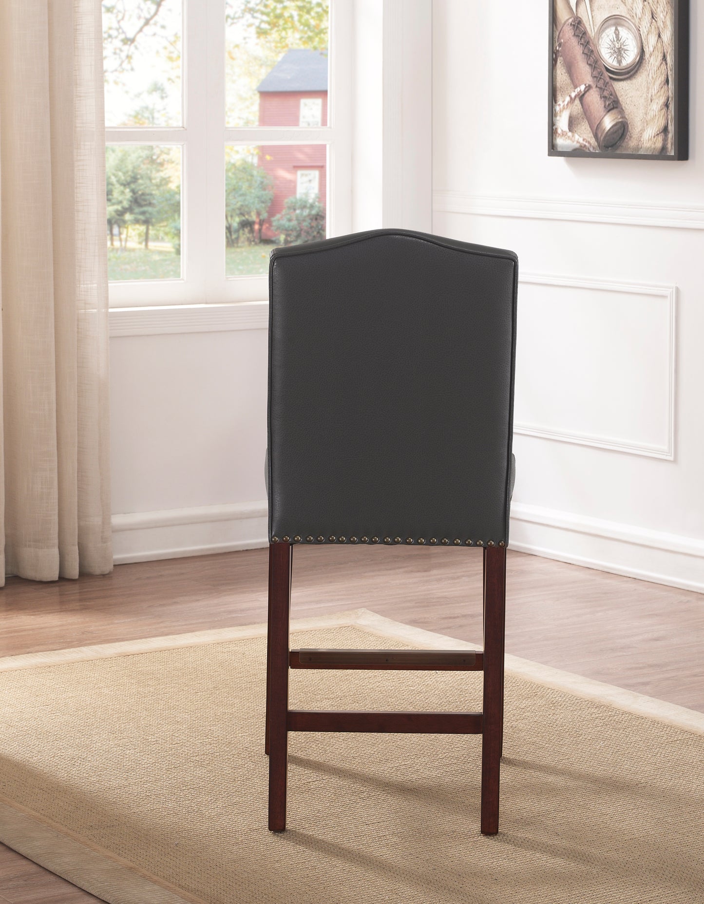 Carteret Gray Faux Leather Counter Stool