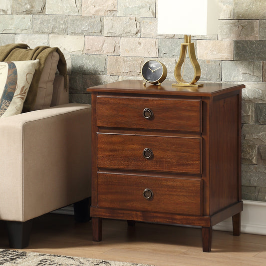 Cambridge Brown 3-Drawer Nightstand