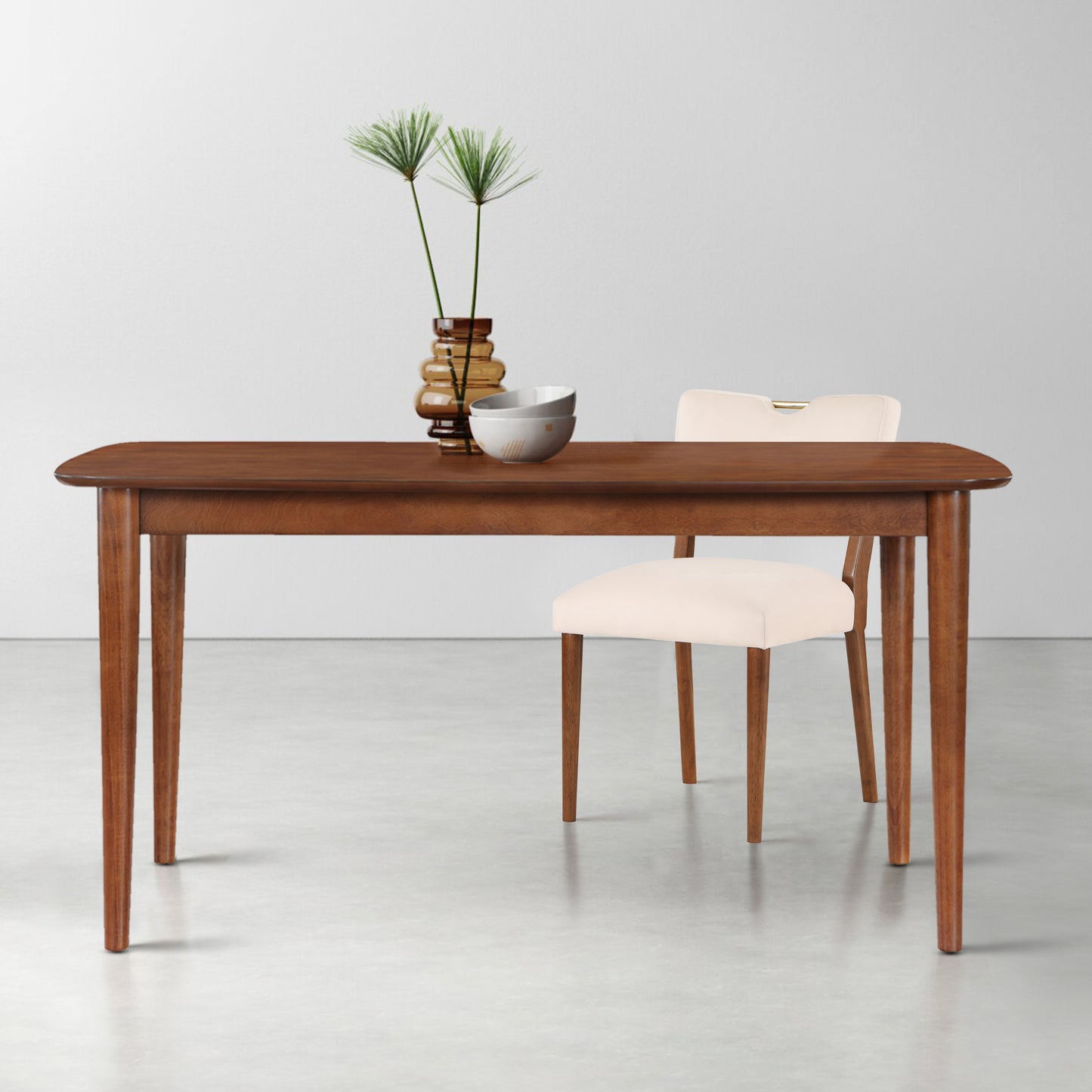 Bonito Walnut Finish Leg Dining Table