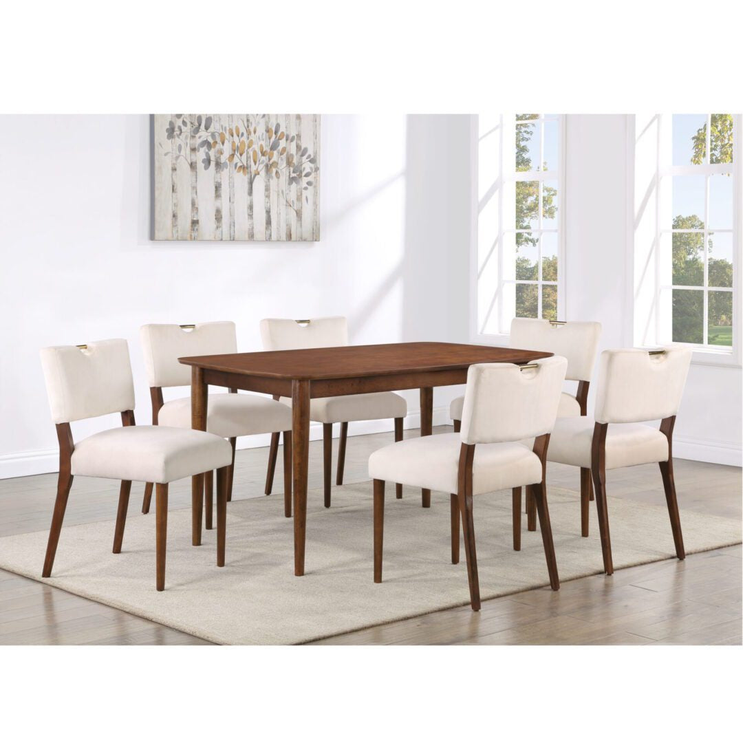 Bonito Rectangular Dining Set in Walnut Wood Finish